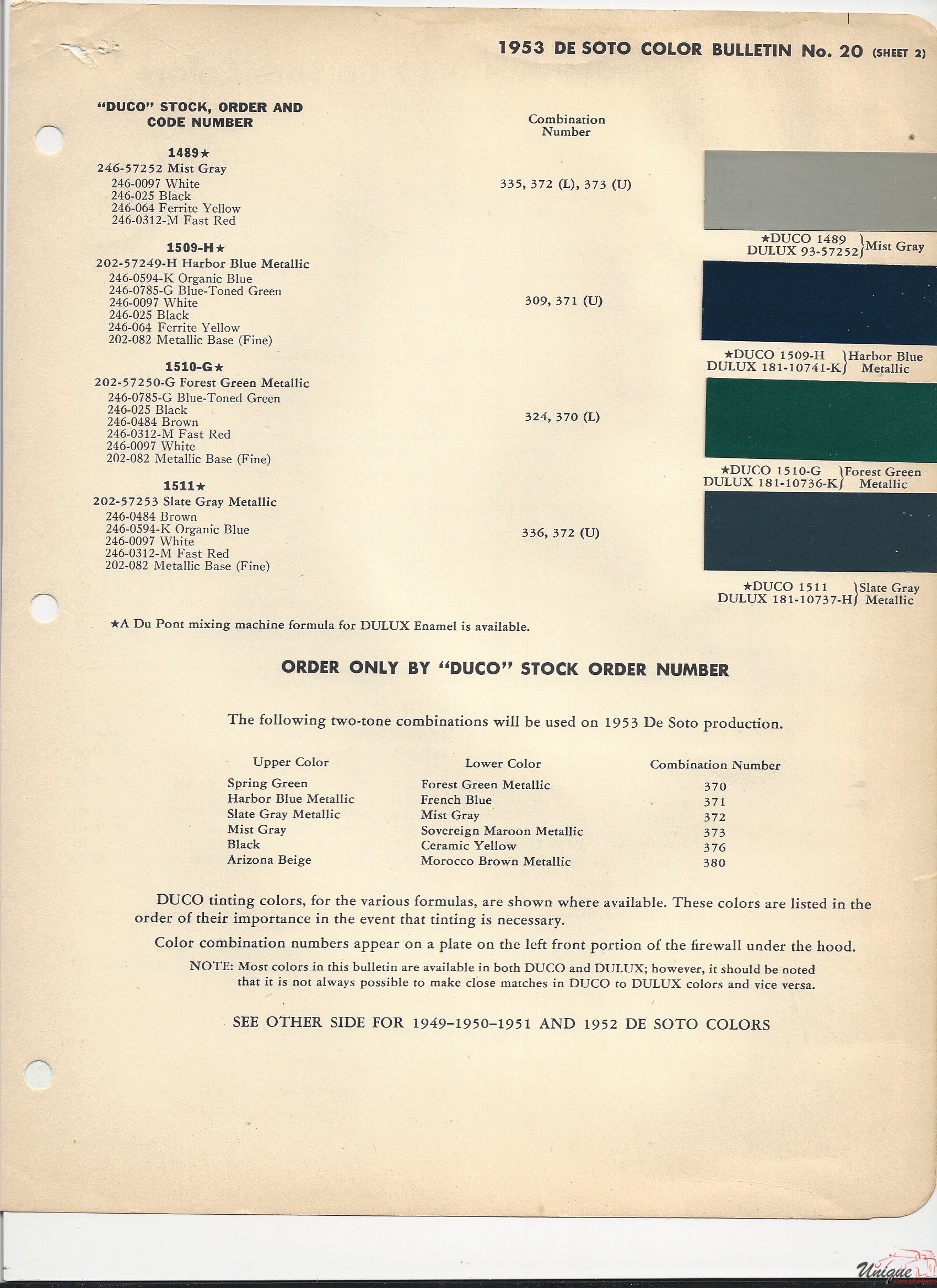 1953 De Soto-2 Paint Charts